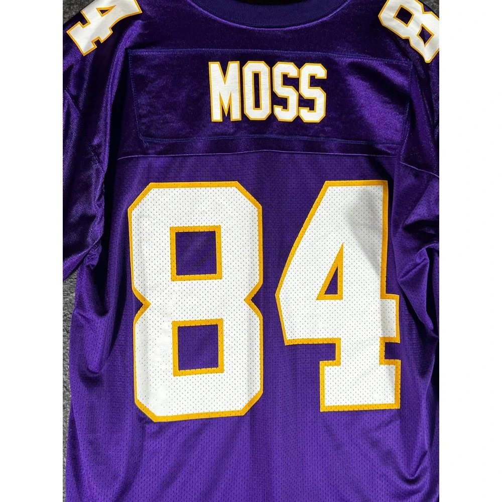 Adidas Minnesota Vikings Randy Moss 84 Jersey Mens Large Purple Vintage NFL Mesh